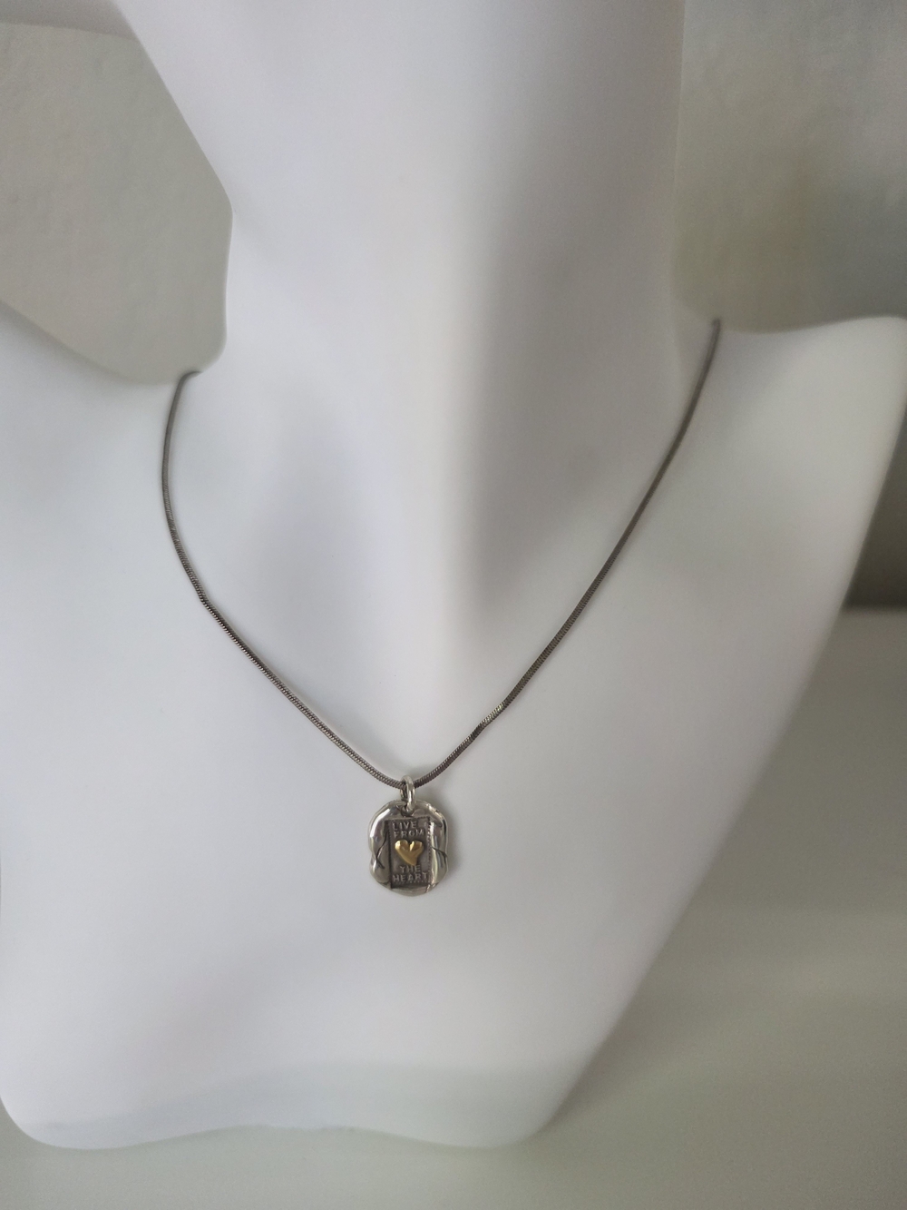Brighton Jewelry Heart Pendant Necklace - Two-Tone Silver & Gold